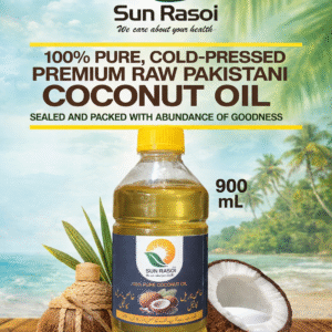 Sun Rasoi Cold Pressed Coconut Oil is a Premium Quality Product Of Malaysia Suitable For Cooking, Hair Care, Skin Care, And Daily Use Size 900 ML Bottle