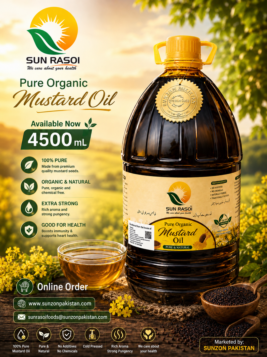 Premium Quality Sun Rasoi Mustard Oil 4500 ML